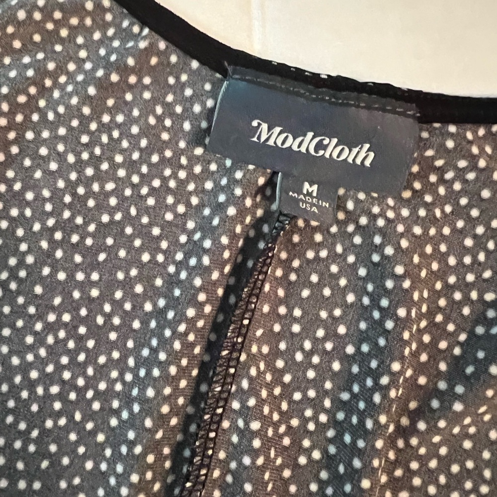 ModCloth Elegant Black and White Long Sleeve Dress - Picture 7 of 8